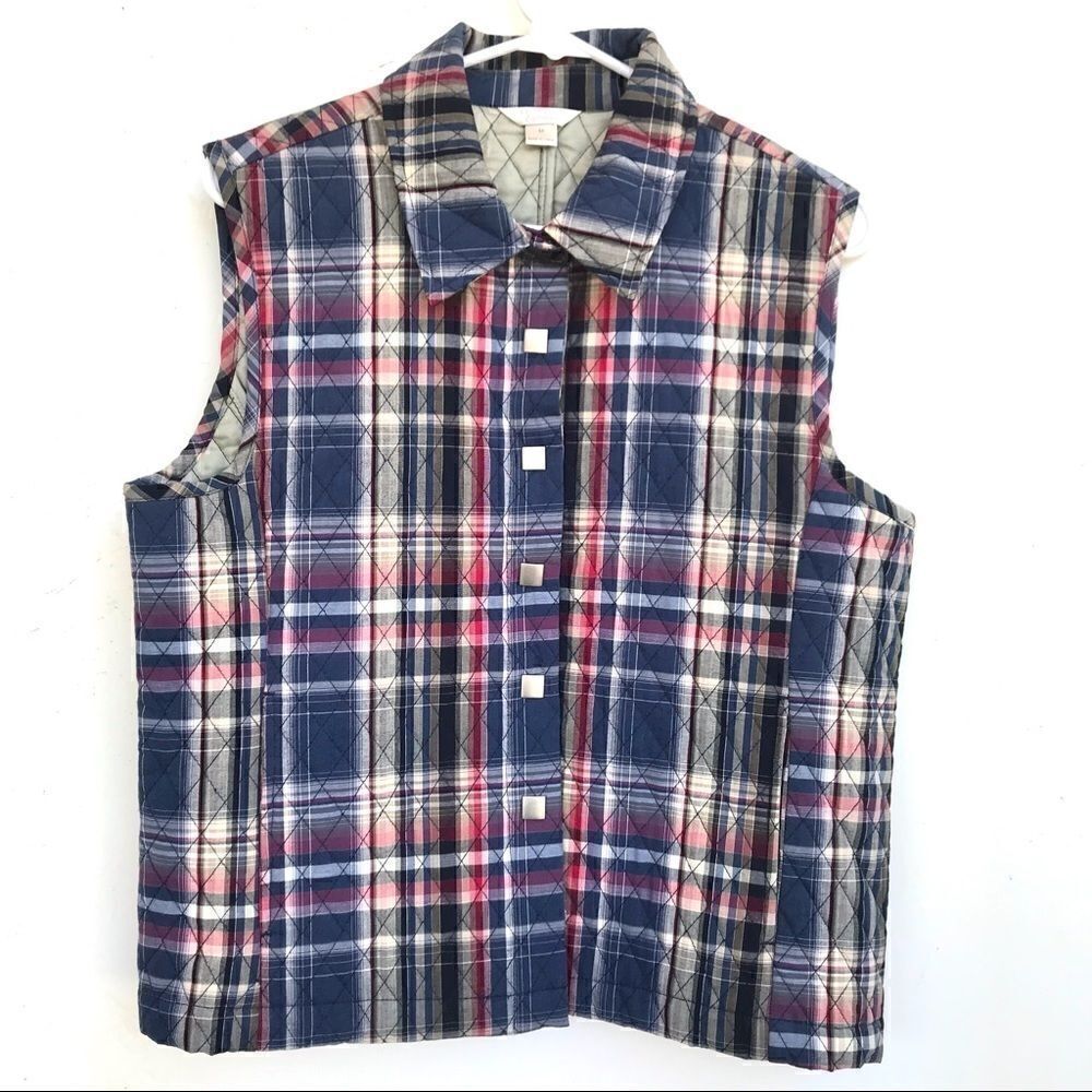 Christopher & Banks Americana Plaid Vest size Med